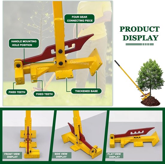 Wortelverwijderaar - Paaltrekker - Tuinonderhoud - Hefboomprincipe - 130 cm - Zwart — afbeelding 4