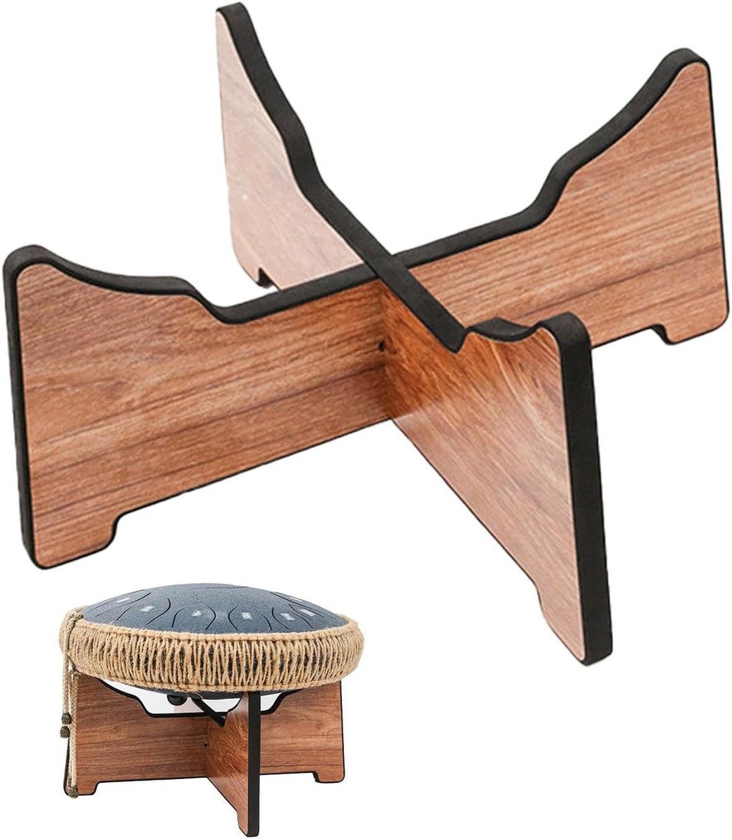 Trommel Display Rek - Percussie Houder - Muziek Uitvoering - Verstelbare Maten - M L - Houtkleur