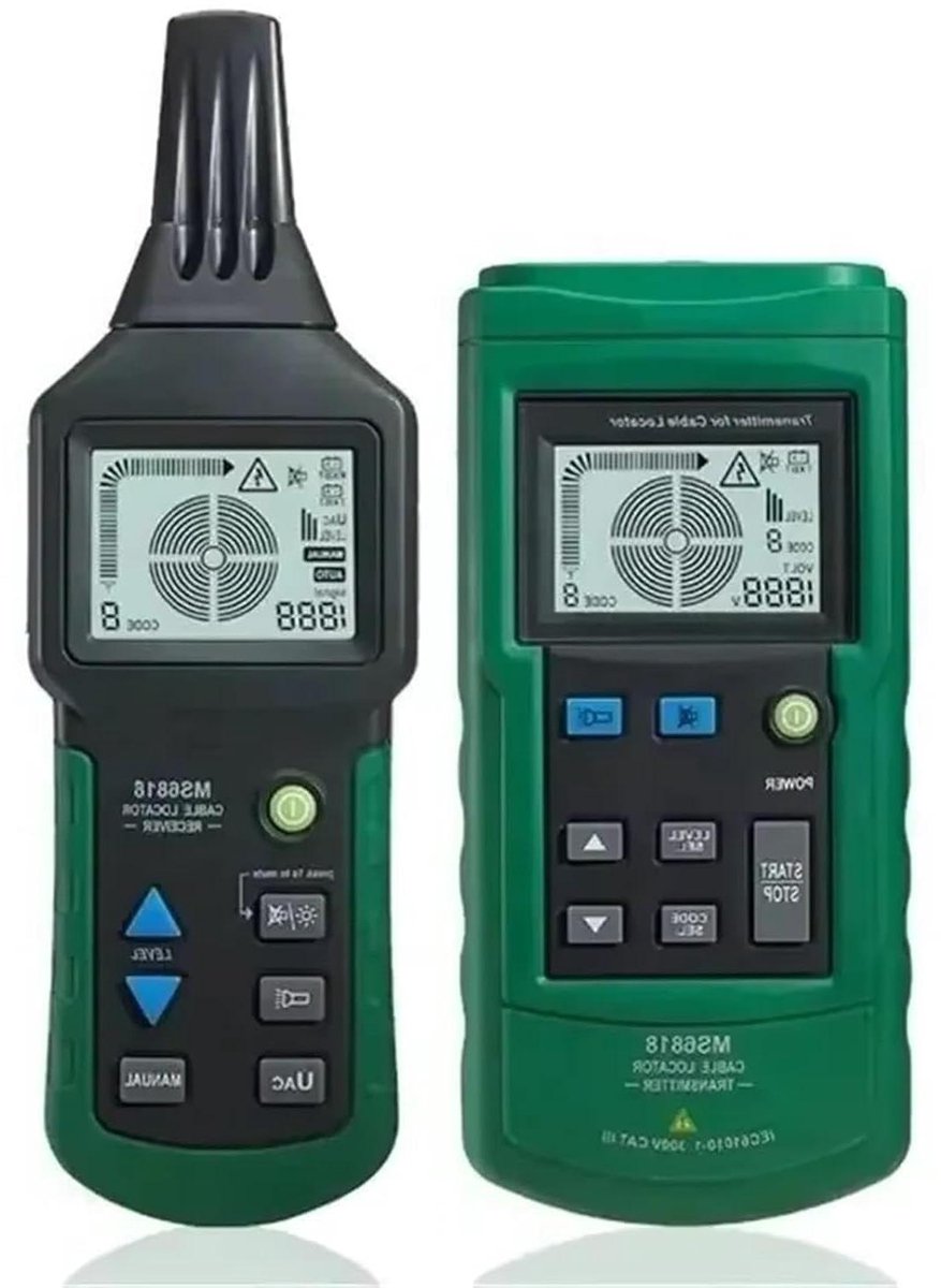 Kabeltester - Draadtester - Kabeldetectie - Geïntegreerde Voltmeter - 2.5 m Diepte - Grijs