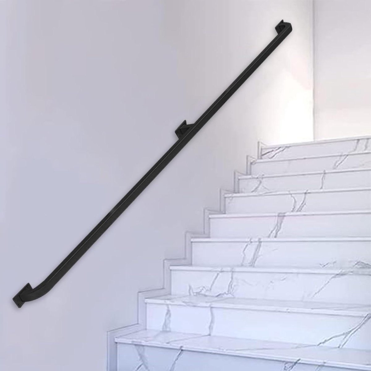 Trapleuning set - Wandsteun leuning - Veilig traplopen - Stevig smeedijzer - 150cm - Zwart