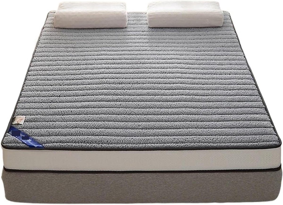 Japanse futonmatras - Vloermatras opvouwbaar - Comfortabel slapen - Ademend latex materiaal - 60 x 120 cm - Grijs