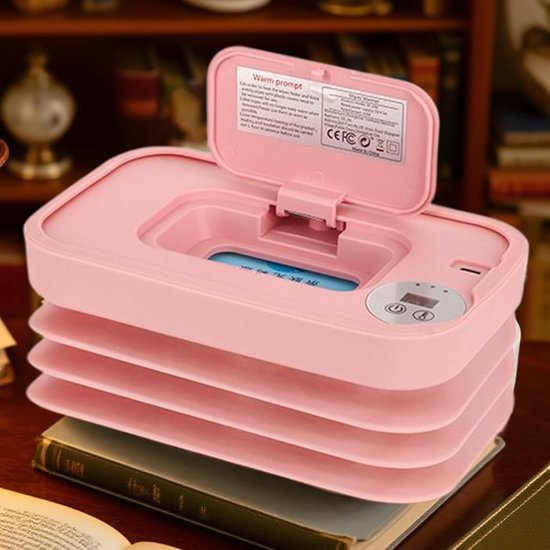 Baby Doekjes Verwarmer - Draagbare Opwarmer - Onderweg Comfort - Snelle USB Verwarming - 20 cm - Roze — afbeelding 4
