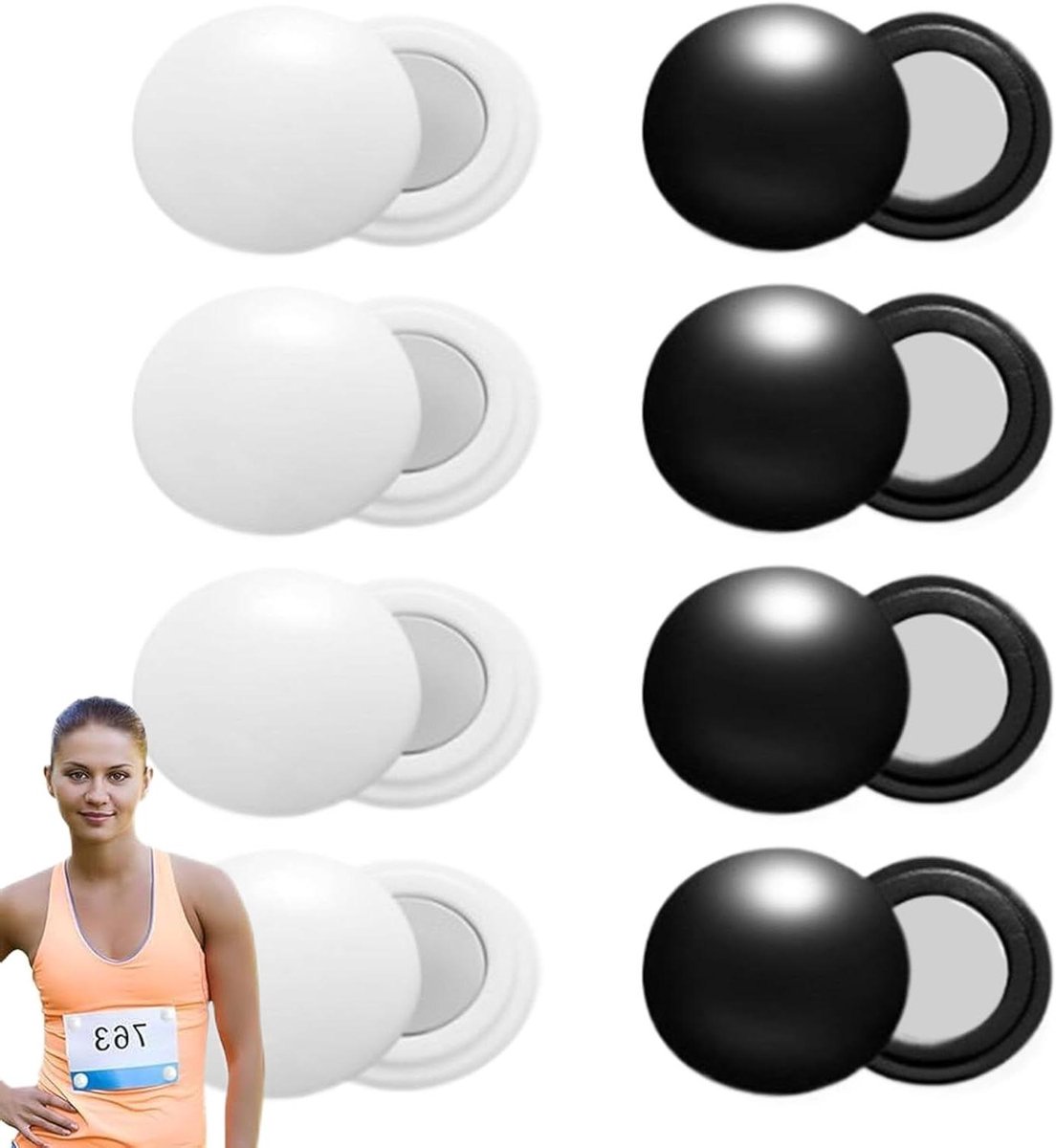 Nummer Clips - Sport Magneten - Wedstrijd Kleding - Sterk Antislip - 8 Paar - Mix Kleuren