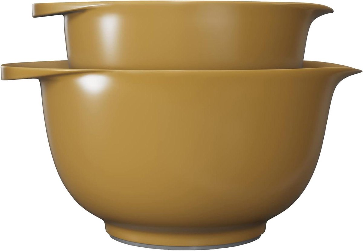 Mengkom Set - Bakkommen - Keukenwerk - Ergonomisch Handvat - 2 en 3 Liter - Curry