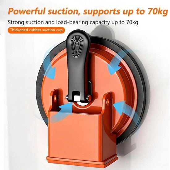 Vloer Fixer Tool - Zuignap Reparatie - Laminaat Plaatsen - Robuuste Aluminiumlegering - 12 cm - Oranje — afbeelding 4