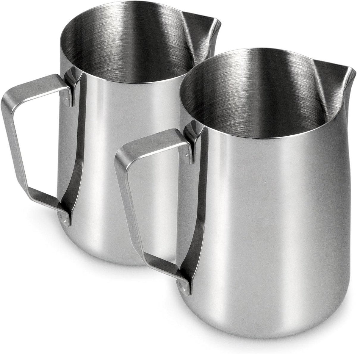 Melkopschuimkan Set - Barista Kannetjes - Koffiedranken Maken - Vaatwasserbestendig - 2x 900 ml - Zilver