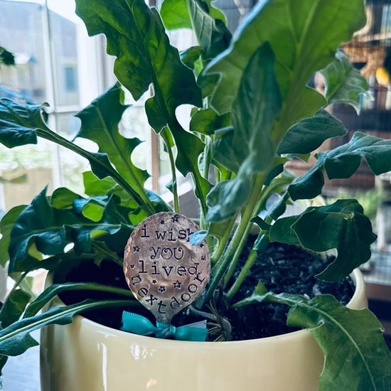 Plantenmarker Lepel - Tuinlabel Grappig - Planten Markeren - Gestempelde Tekst - 15 cm - Zilver — afbeelding 5