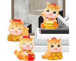 Year of the Horse Figurines | 4-Piece Decorative Resin Success Symbol 2026 Chinese New Year Toys, Horse Stuff | for Birthday Christmas Home Women Men Bedroom