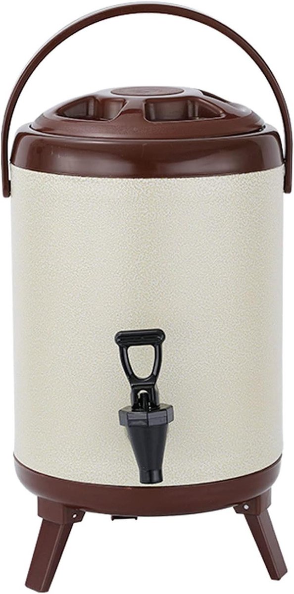 Warme Drank Dispenser - Isolatievat Urn - Feesten Serveren - 6 Uur Warmtebehoud - 75 Liter - Wit Bruin
