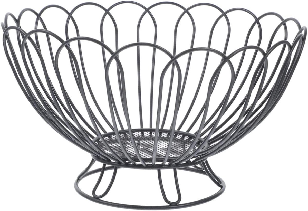 Metalen Fruitmand - Draadmand - Keuken Organisatie - Unieke Draadstijl - 25 cm breed - Zwart