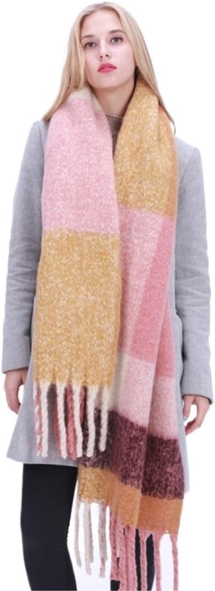 Dames Sjaal - Winter Accessoire - Warm Blijven - Zacht Imitatiekasjmier - 200x50 cm - Effene Kleur