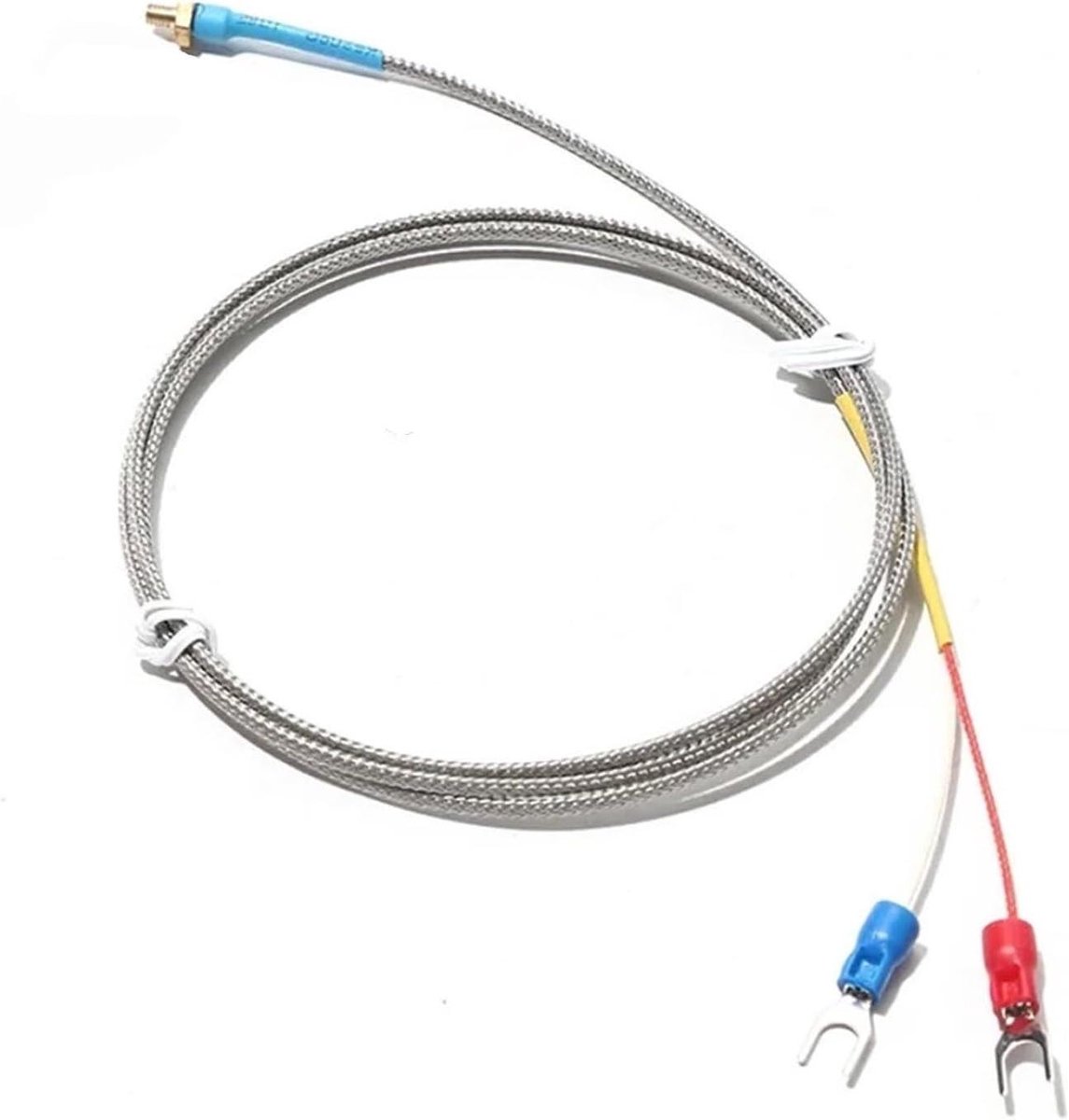 Temperatuursensor - K-type sonde - Apparatuur meten - Waterdichte isolatie - 1 meter kabel - Zwart