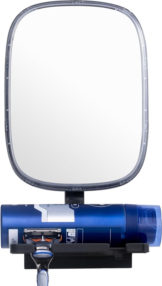 Verstelbaar mistvrij scheermirror voor aan de muur, mat zwart, ideaal voor douchegebruik en perfect voor dagelijks scheren