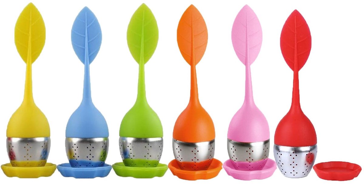 ONF3 - Thee-Infuus - Thee-Ei - Vaatwasserbestendig - Rood, Geel, Groen, Blauw, Oranje, Roze - Theezeef - 6 Stuks - Geschikt voor Theeliefhebbers...