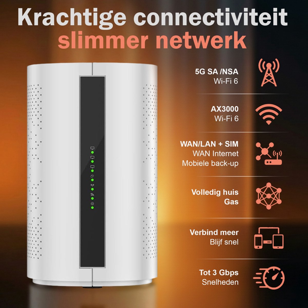 Neotex® WiFi-Versterker – Mobiele Router en Thuisrouter WiFi 6 Dual Band 2.4G/5G - Mesh WiFi – foto 4