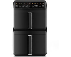 Saikefy Airfryer XXL - 11 Liter - Gestapelde Lades - 11 Programma's - Airfryer met Intelligent Touchbediening - Heteluchtfriteuse - Inclusief 4 handige accessoires