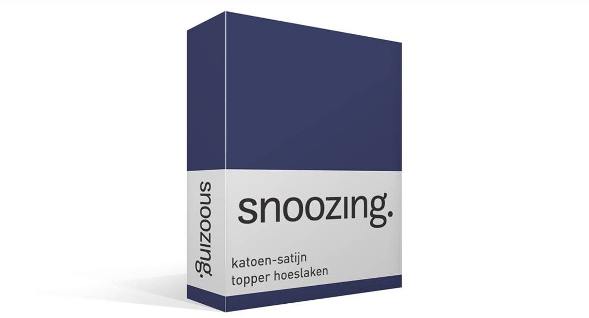 Snoozing - Katoen-satijn - Topper - Hoeslaken - Tweepersoons - 140x220 cm - Navy
