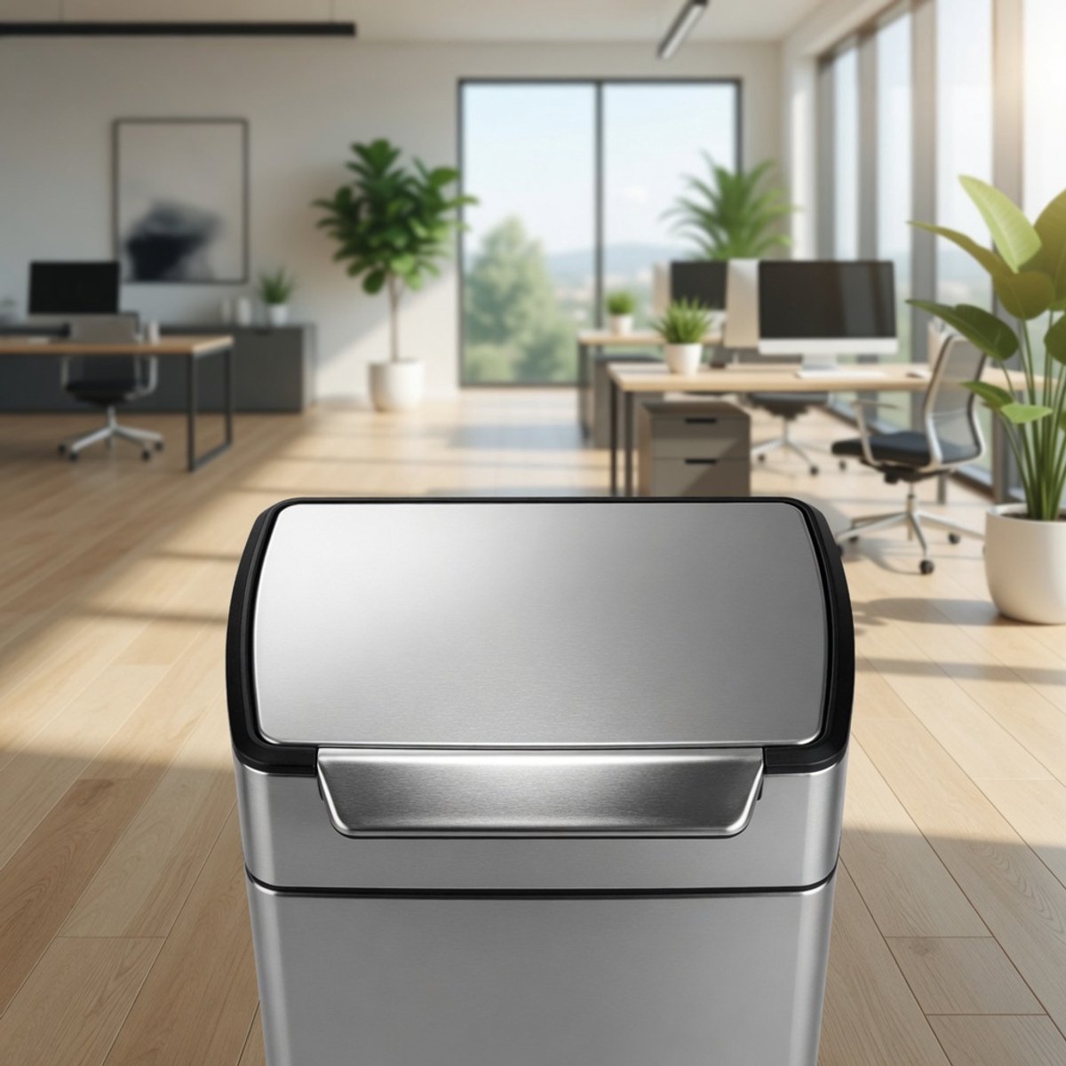 CW2014 Waste Bin, Stainless Steel, Silver, 40L-Ganeey