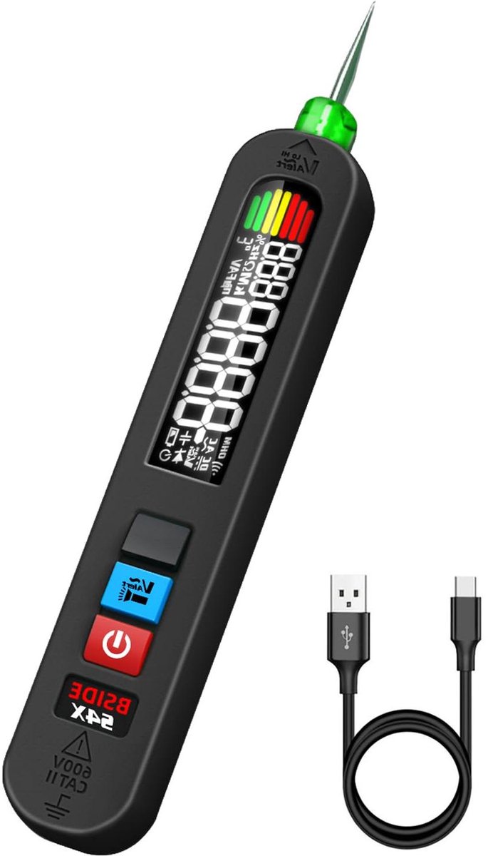 Spanningstester Pen - Spanningsdetector - Elektrische Controle - Contactloos Meten - 12V-300V AC - Geel