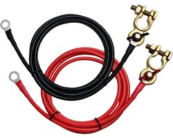 Accukabel Verlenging - Startkabel Set - Voertuig Onderhoud - Hoge Geleider Koper - 2 Stuks - Zwart