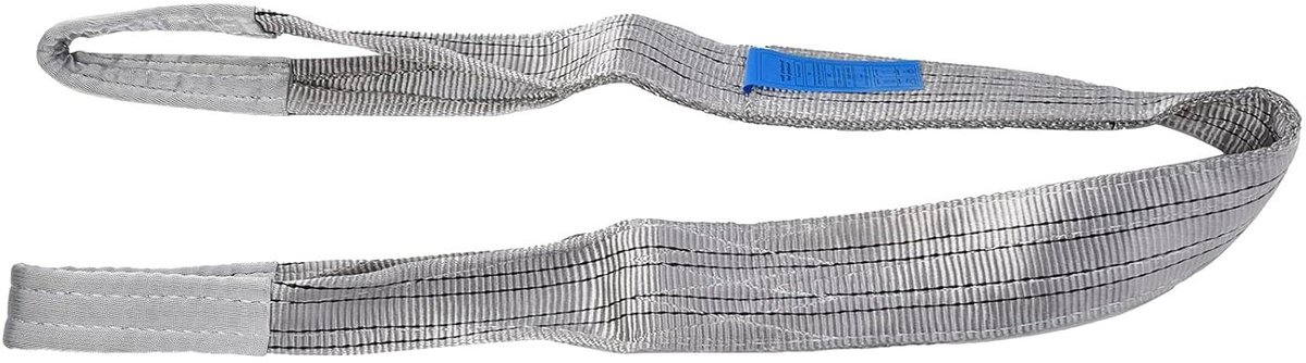 Hijsband - Tillen Singelband - Industrieel Transport - Verdikt PES Materiaal - 4 Ton Capaciteit - Grijs
