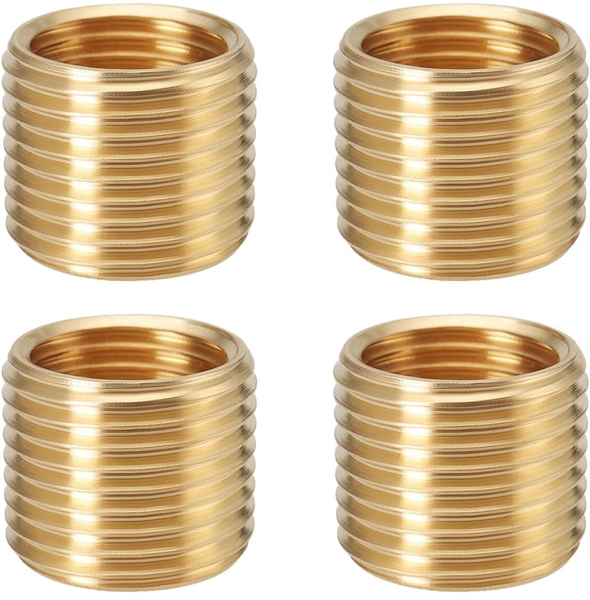 aladdien - Draadadapter - Messing Reducing Nut - 4 Pcs - M12x1.0 naar M10x1.0 - Luchtleidingen - Gasleidingen - Geschikt voor verschillende toepassi...