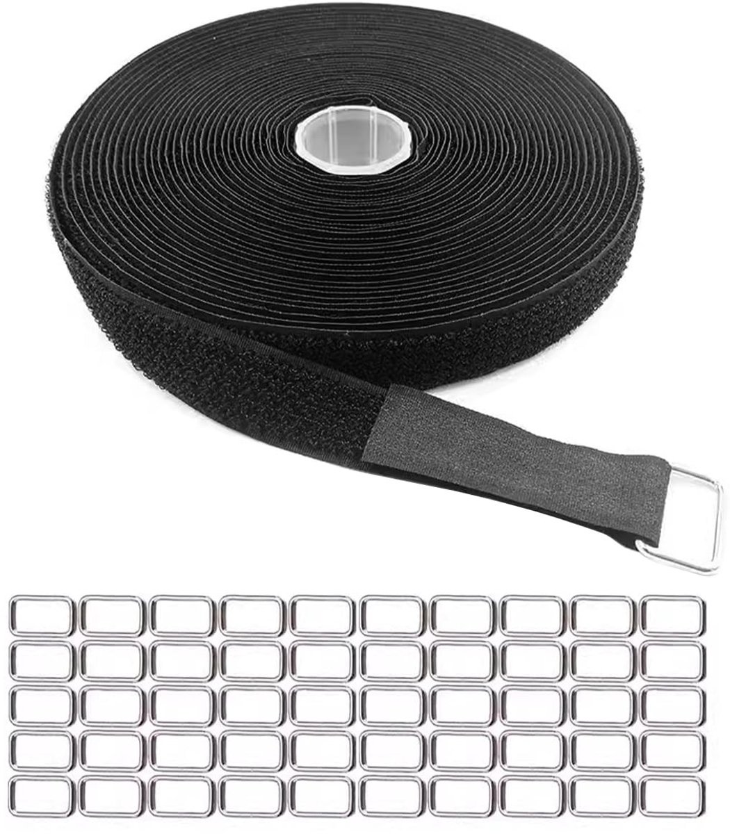 ONF3 - Heavy Duty Webbing - Duurzame Kabelbinders - 10m Lengte - Zwart - Herbruikbare Materialen - Ideaal voor Buiten - Zwart