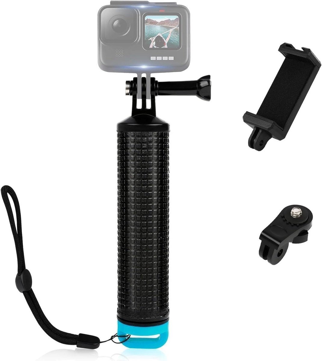 Drijvende Monopod voor Actiecamera's en Smartphones - Onderwater Handgreep voor Duiken en Sportactiviteiten met Flexibele Lever en Accessoires