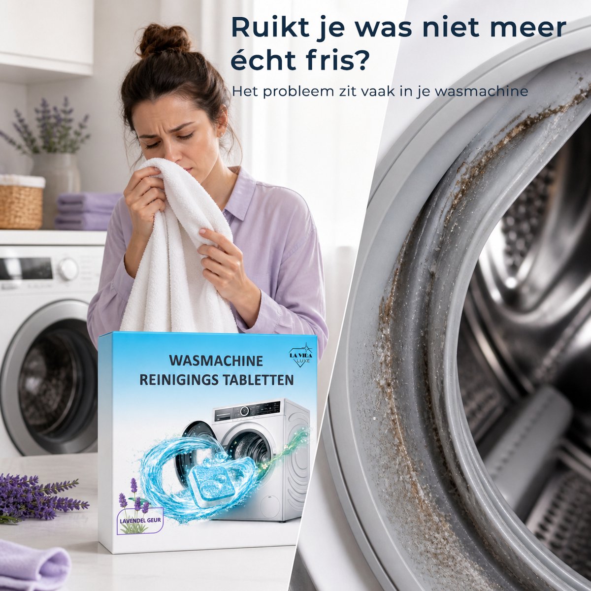 Wasmachine Reiniger Tabletten - 24 stuks - Lavendel Geur - Wasmachinereiniger Tegen Kalk, Vuil, Geurtjes & Vetluis - wasmachine reinigingstabletten — afbeelding 4