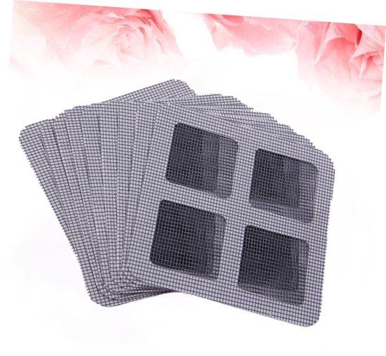 Reparatiepatch Horren - Raamsticker Set - Insecten Buiten Houden - Zelfklevend Gemakkelijk - 10x10cm 21 Stuks - Donkergrijs — afbeelding 2