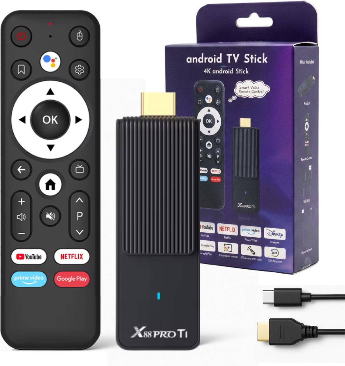 Android TV Stick 4K - Chromecast - Google TV Streamer - Mediaplayer - Mediabox - IPTV Box - 4K Streamer - 1/8GB