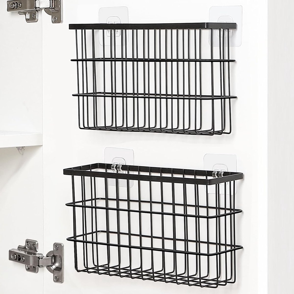 Keukenopbergdozen voor Kastdeuren, 2-delige Organizers met Zelfklevende Bevestiging voor Muur en Deur, Ideaal voor Badkamer en Koelkast, Ruimtebesparende Oplossing voor Kleine Items