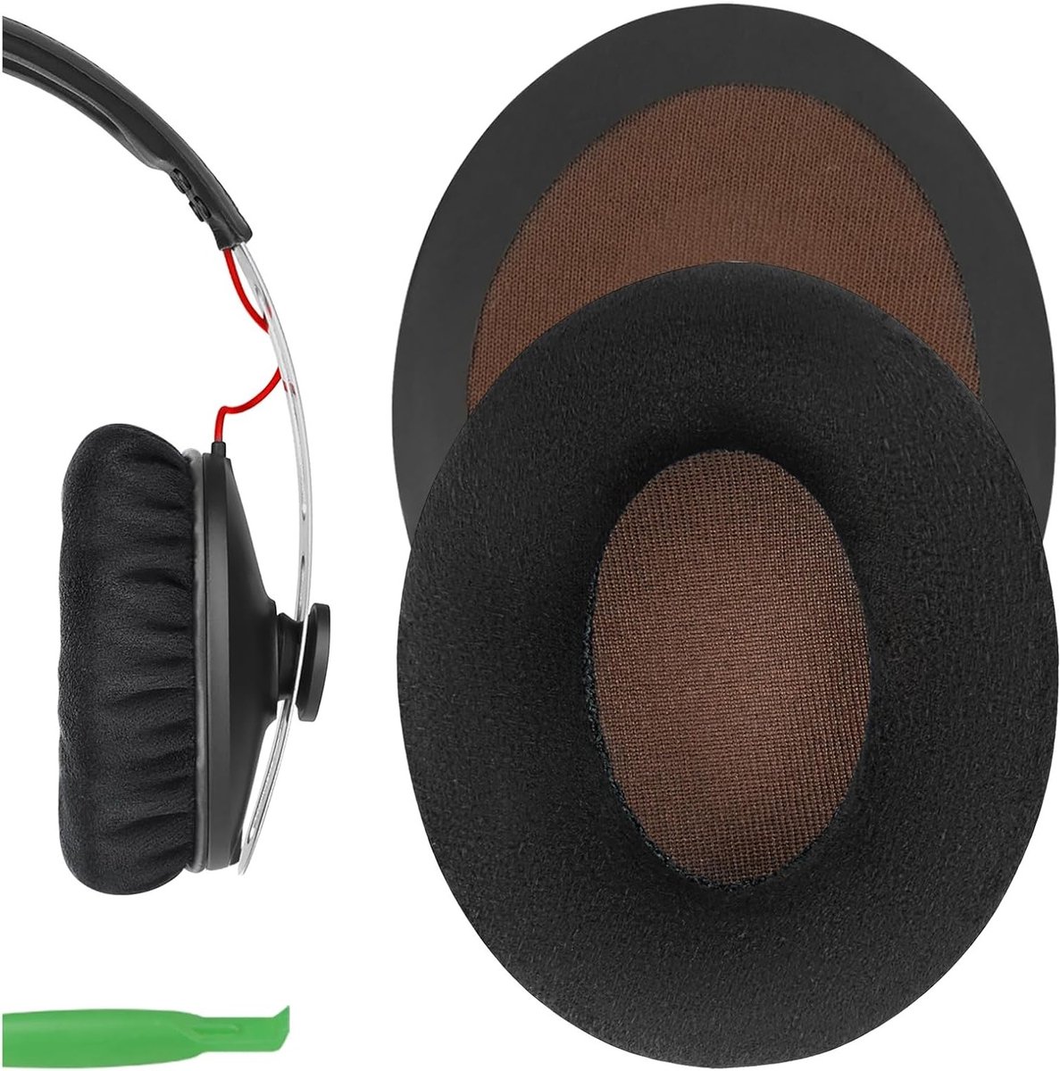Comfortabele Velours Oorkussens voor Sennheiser Momentum On-Ear Hoofdtelefoon, Earpads en Reparatie Onderdelen (Zwart)