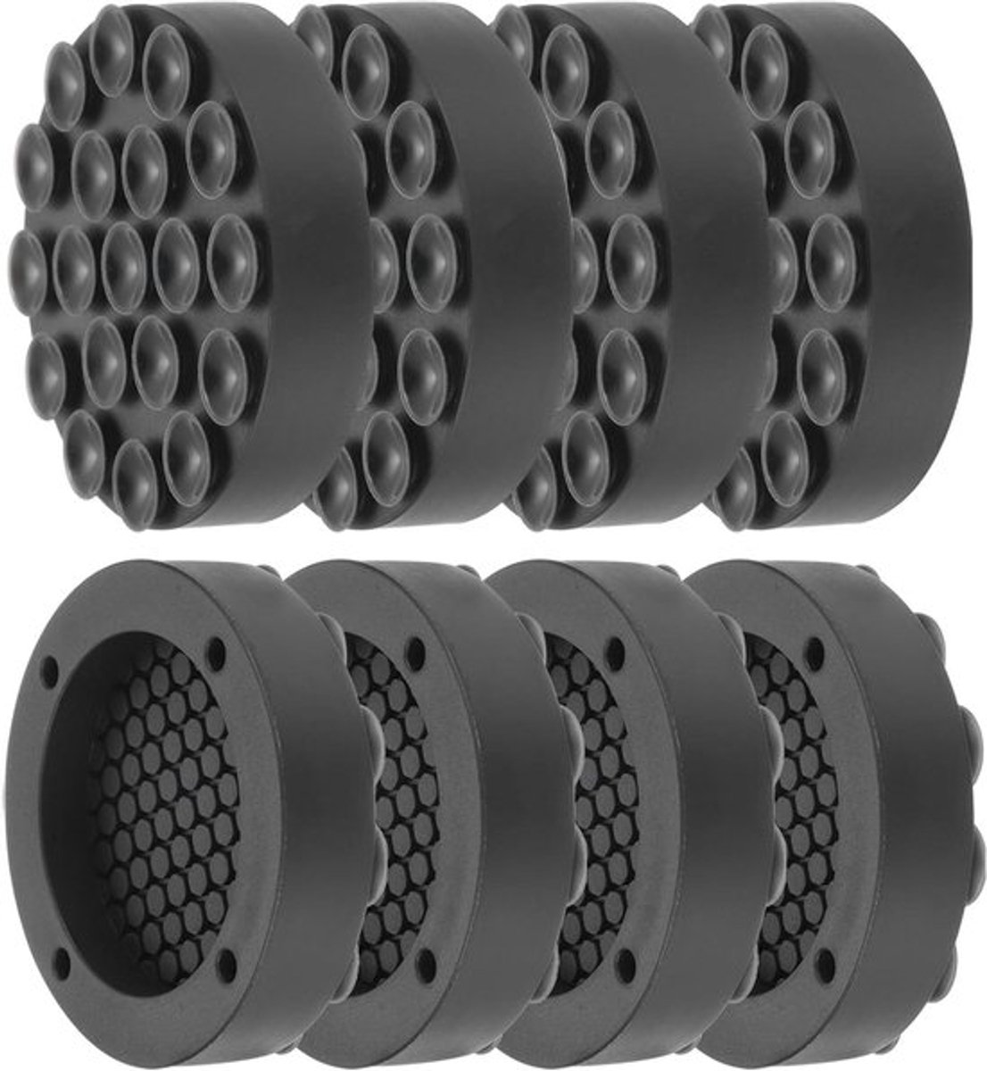 Anti-vibratie pads voor wasmachine 8 stuks siliconen steunmatten voorkomt lopen van wasmachine zwart diameter 6 5 cm