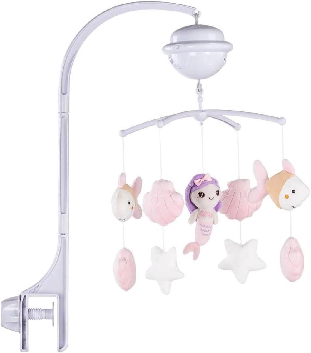 Muziekmobiel Baby - Baby Mobiel - Baby Kalmeren - Met Projector - 55 cm - Roze