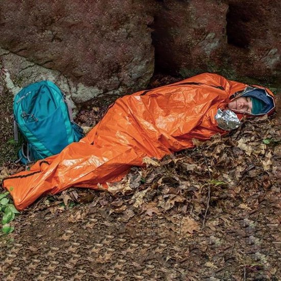 Kampeer Slaapzak - Lichtgewicht slaapzak - Buiten slapen - Warmte reflecterende voering - 266 x 91 cm - Oranje — afbeelding 4