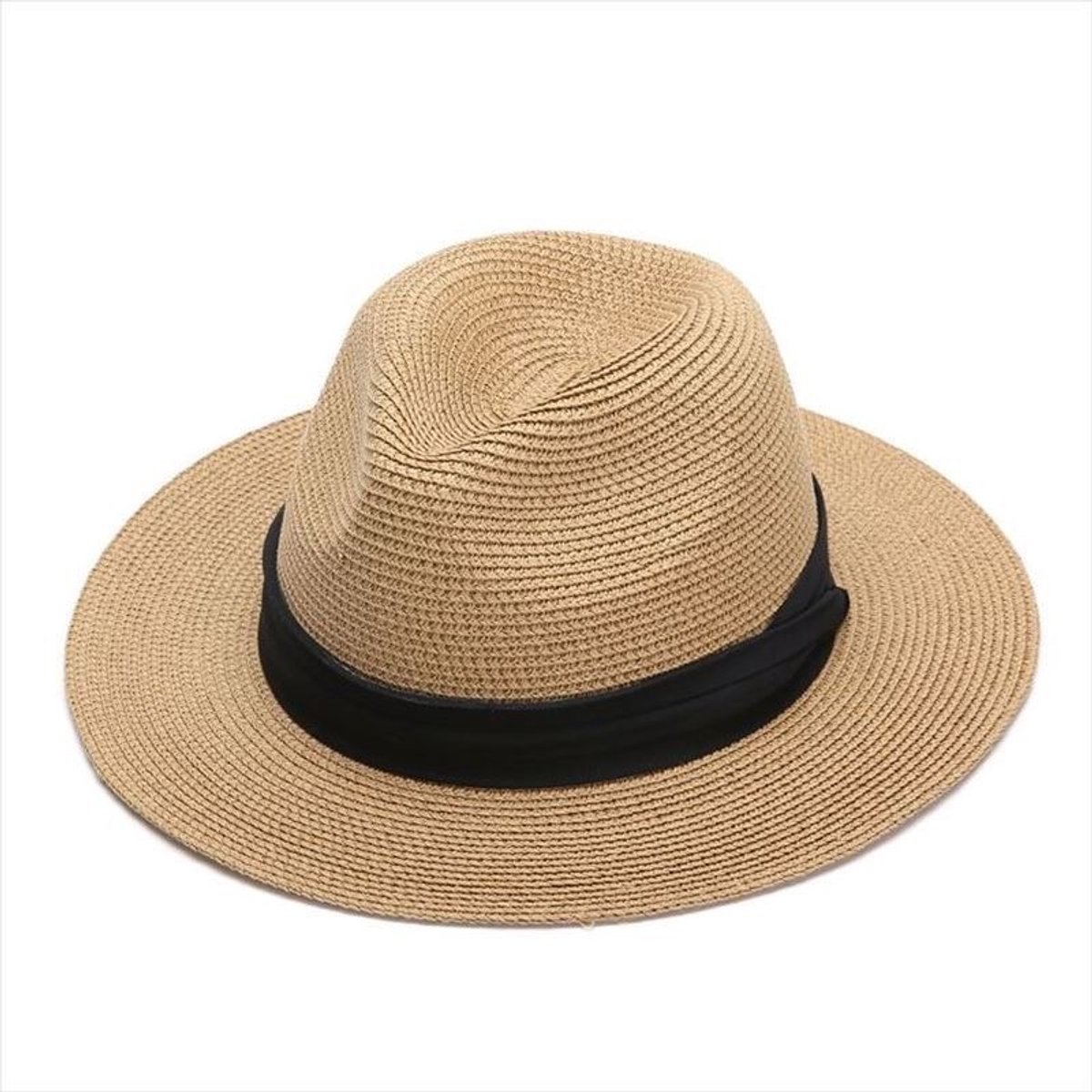 VHV - Hoed - Zonnehoed - Zonnehoed dames - Strohoed voor dames en heren - Zomerzonnehoed met brede rand - UV-bescherming voor strand en reizen - Khaki