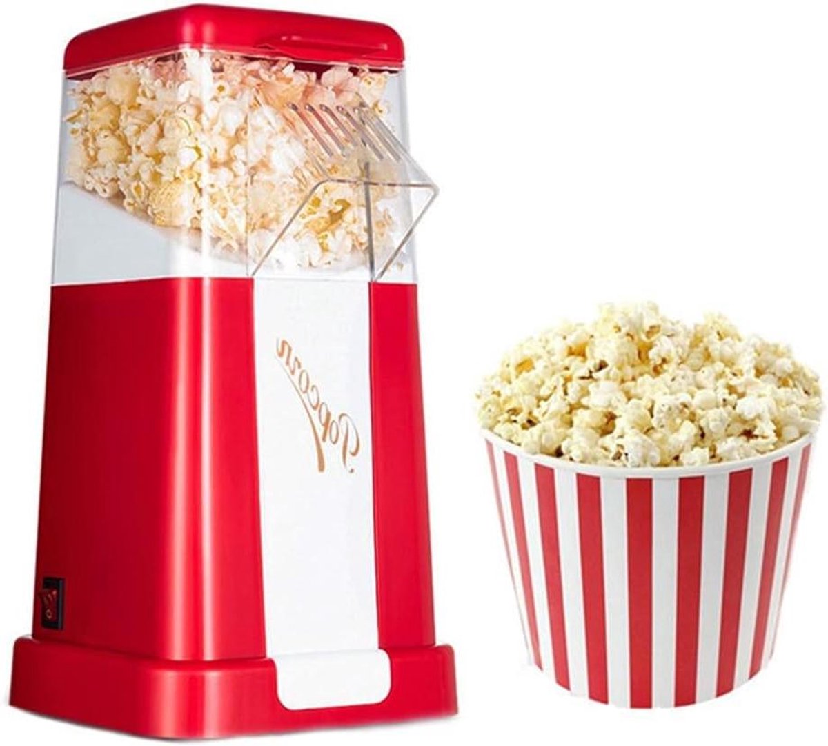 Popcorn Machine - Maïs Popper - Thuis Films Kijken - Retro Design - 29 x 15 x 15 cm - Rood