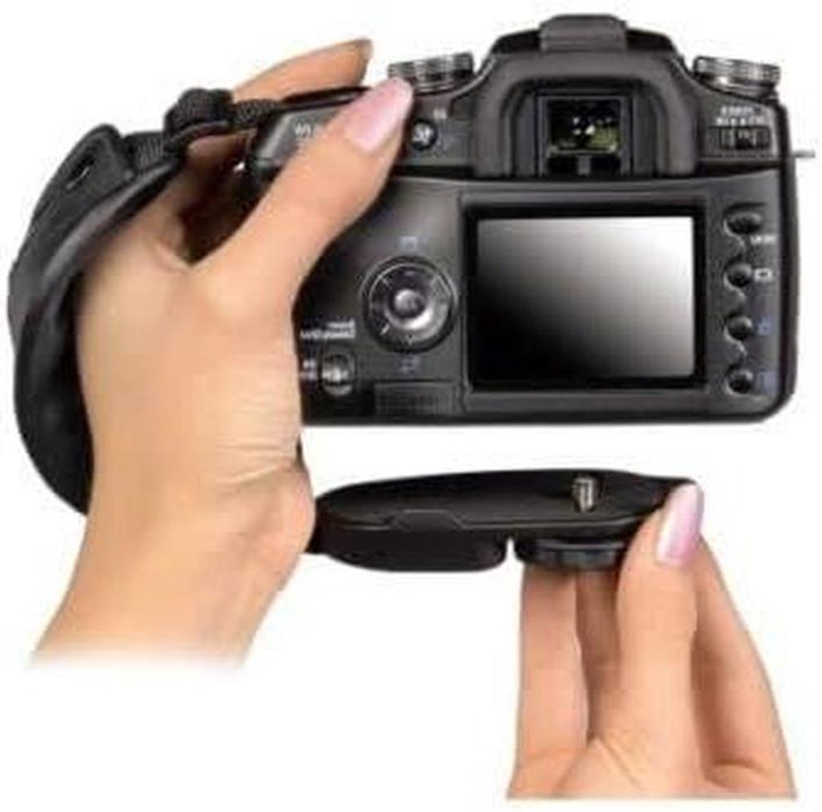 Camera handriem - Handgreep riem - Stabiliseren camera - Universele bevestiging - Klein - Zwart