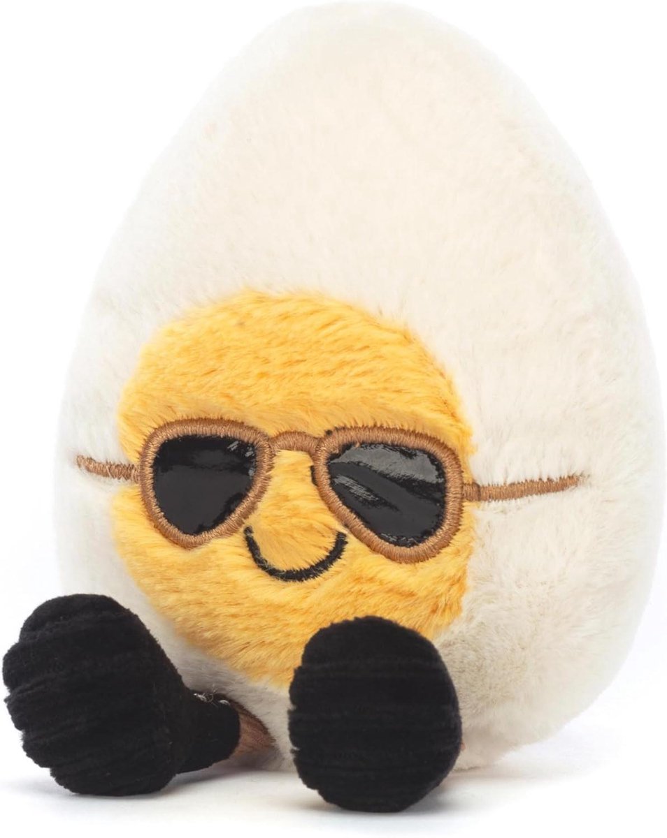 Pluche Ei - Zacht Speelgoed - Kinderkamer Decoratie - Zacht Katoenen Vulling - 14 cm - Wit