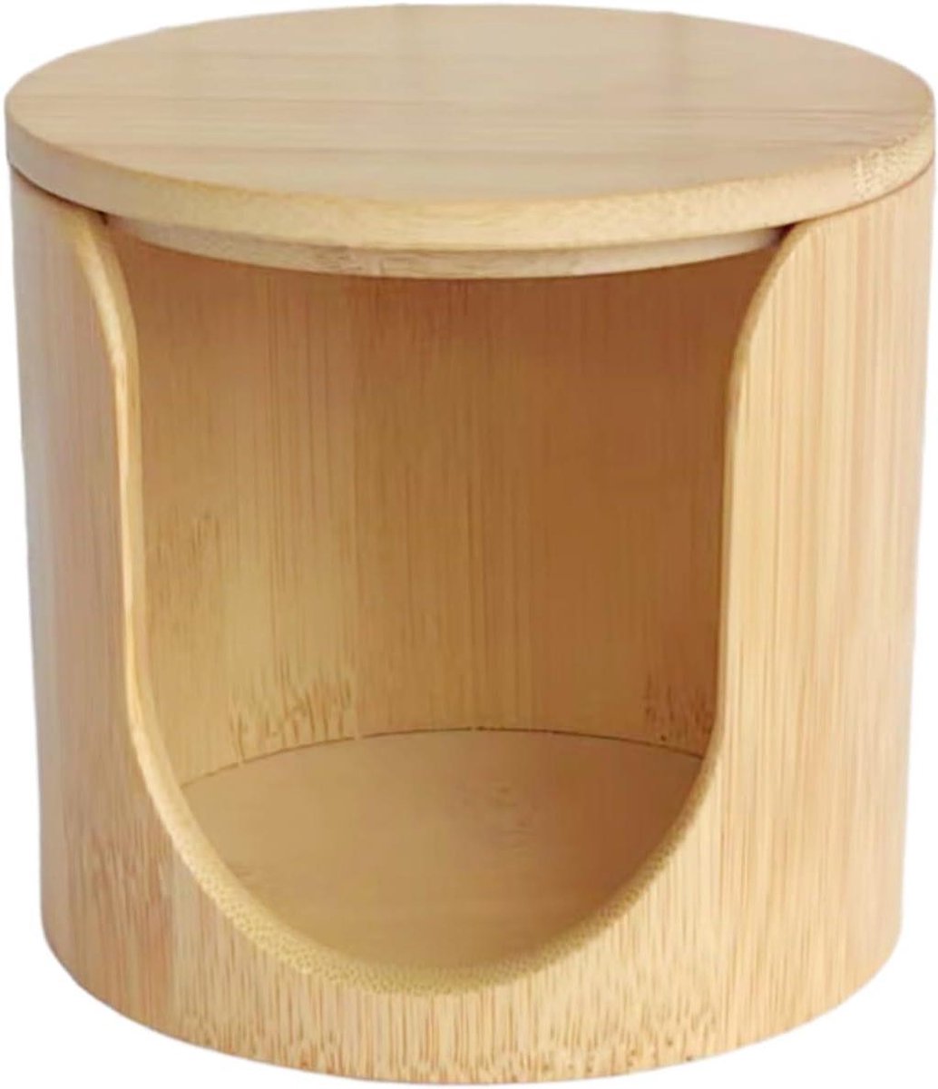 Katoenen Houder - Ronde Organizer - Make-up Opslag - Gemakkelijk Bijvullen - 10 x 10 x 9.5 cm - Transparant
