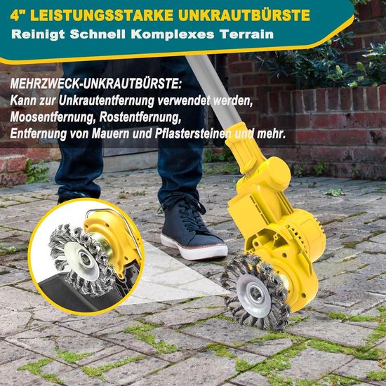 Accu bosmaaier - Grastrimmer snoerloos - Tuinonderhoud - 4-in-1 functie - 25 cm snijbreedte - Geel — afbeelding 3