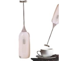 Elektrische Melkopschuimer - Mini Mixer - Koffie Bereiden - Draadloos Schuim - Compact Formaat - Wit