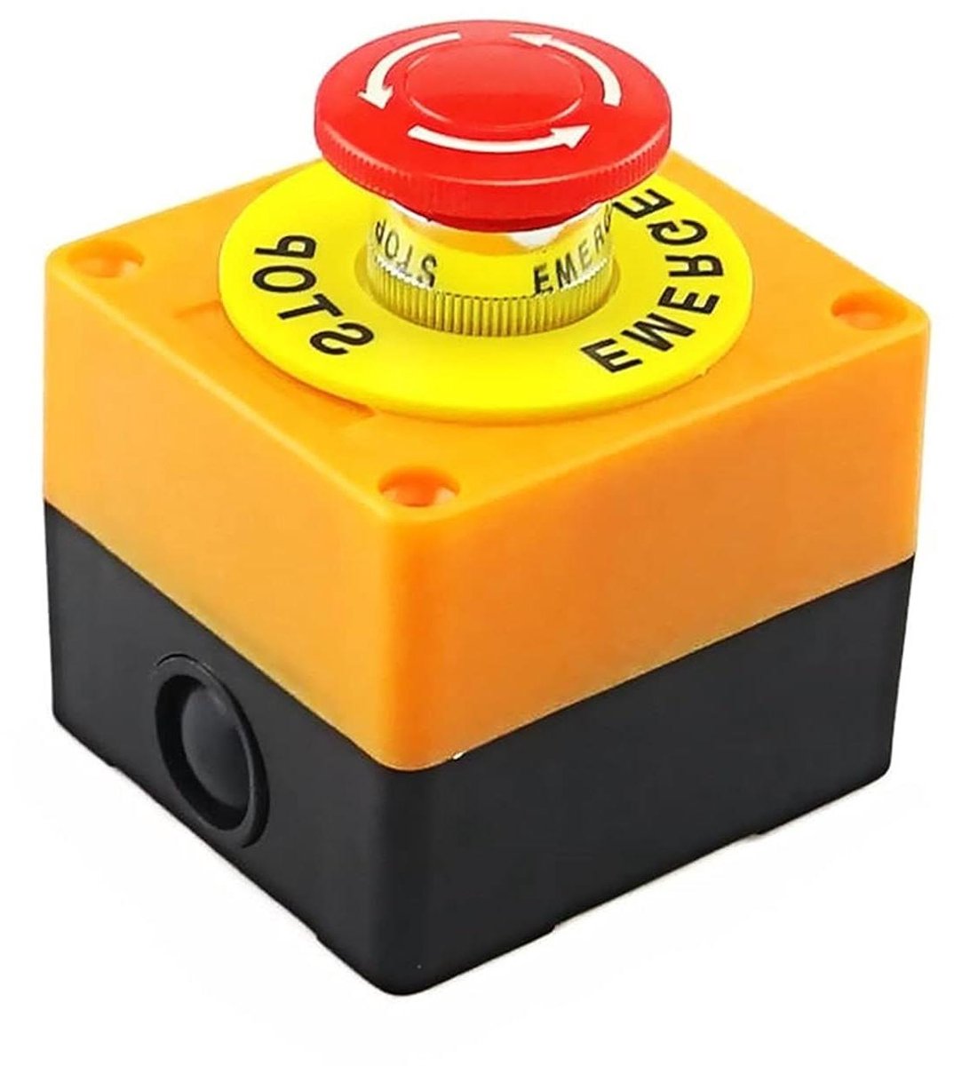 Drukknop Schakelaar - Noodstop Knop - Industriële Controle - DPST Dubbele Schakeling - 22 mm Paneel - Rood