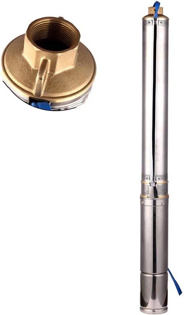 Diepe Bron Waterpomp - Dompelpomp Elektrisch - Water Verplaatsen - Roestvrij Staal - 89 Meter Heffhoogte - Zilver