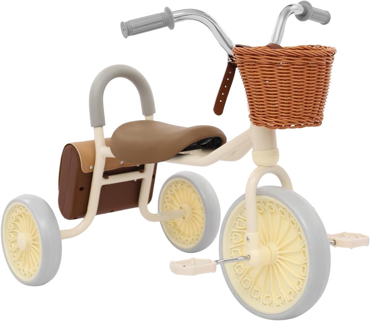 Kinder driewieler - Loopfiets peuter - Buiten spelen - Veilig stuur - 73x43x55cm - Wit