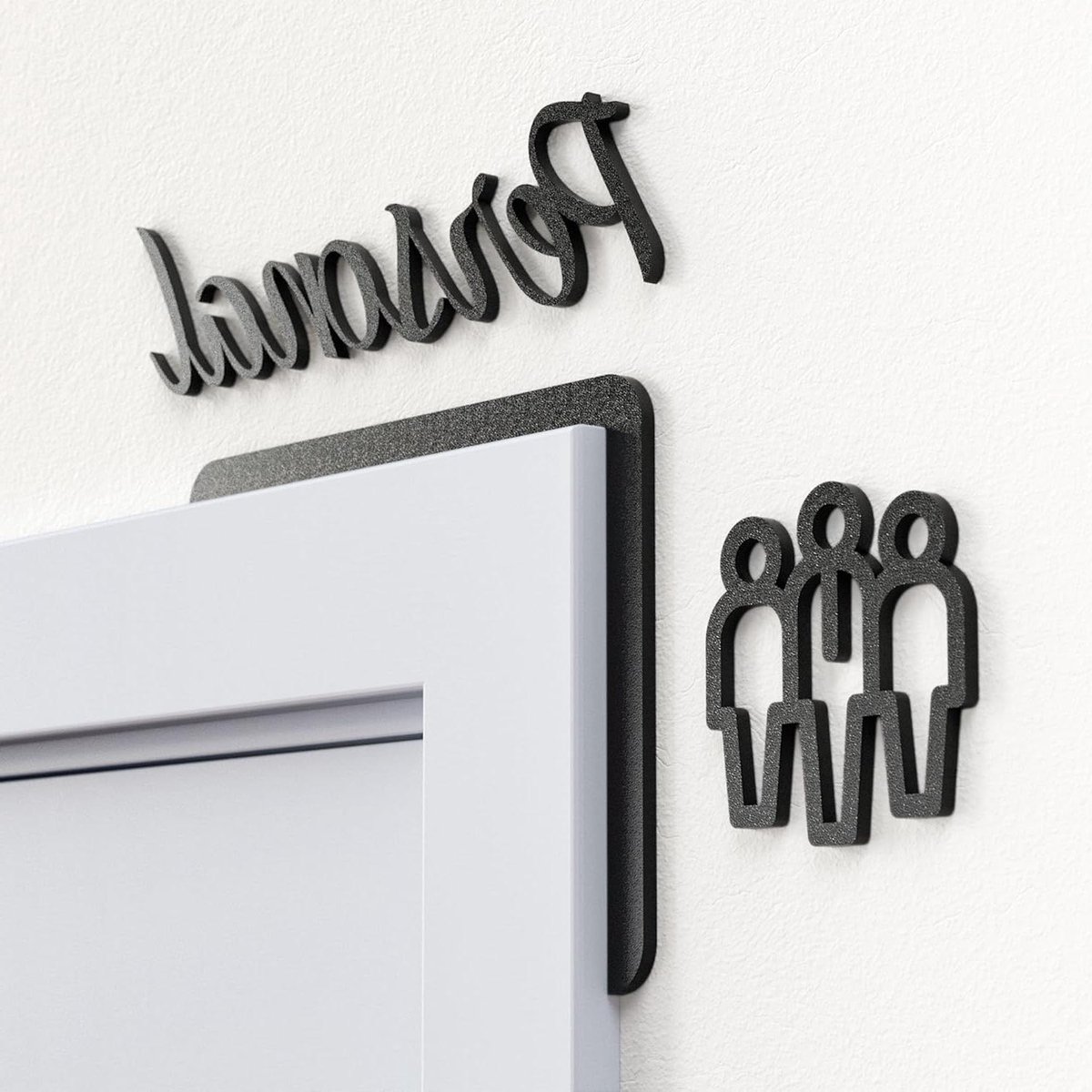 Zelfklevend Deurbord - Ruimte Markering - Kantoor Inrichting - Eenvoudige Montage - 22 x 17 cm - Zwart