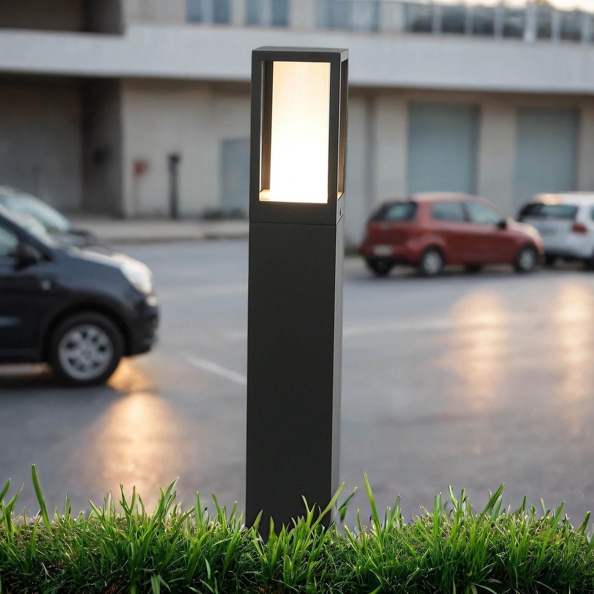 Vloerlamp Buiten - Padverlichting Tuin - Veiligheid Vergroten - Niet-verblindende Diffuser - 45cm Hoog - Zwart