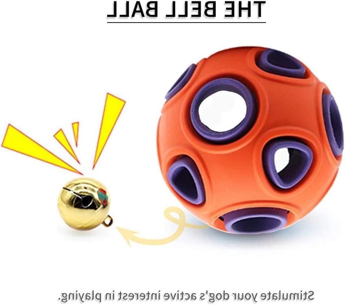 Interactief Hondenspeelgoed met Ringbel – Rubber Ballen voor Honden, IQ Verhogend Speelgoed, Bijtbestendige Speelbal voor Actieve Honden