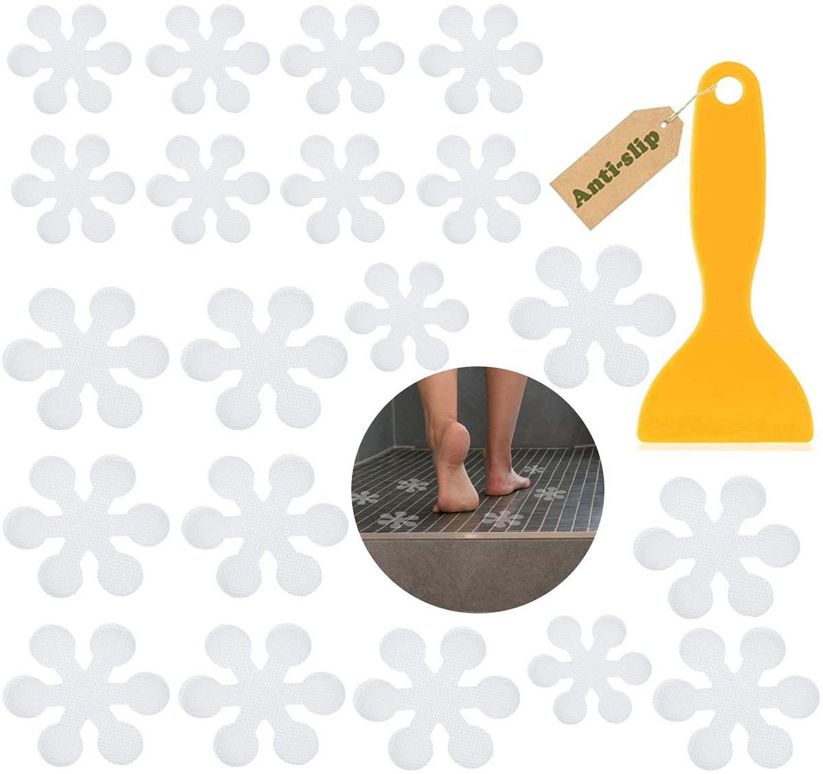 ONF3 - Antislip Bad Stickers - Zelfklevende Veiligheidsstrips - Transparant - Douche en Bad - Antislip en Veiligheid - Voorkomt Uitglijden - Ges...